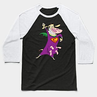 Cow & Chicken Cartoon Baseball T-Shirt